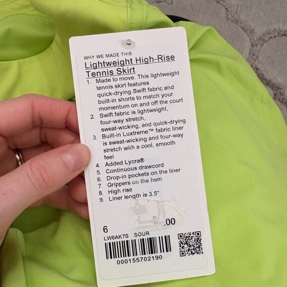Lululemon SET Lightweight High Rise Tennis Skirt + Wunder Strappy Bra Sour Grape - Picture 13 of 14